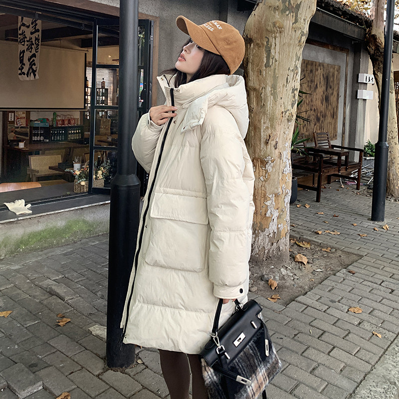 90白鸭绒时尚白色中长款羽绒服2C291-YRF13991-P375-K599,女装羽绒服,2C291