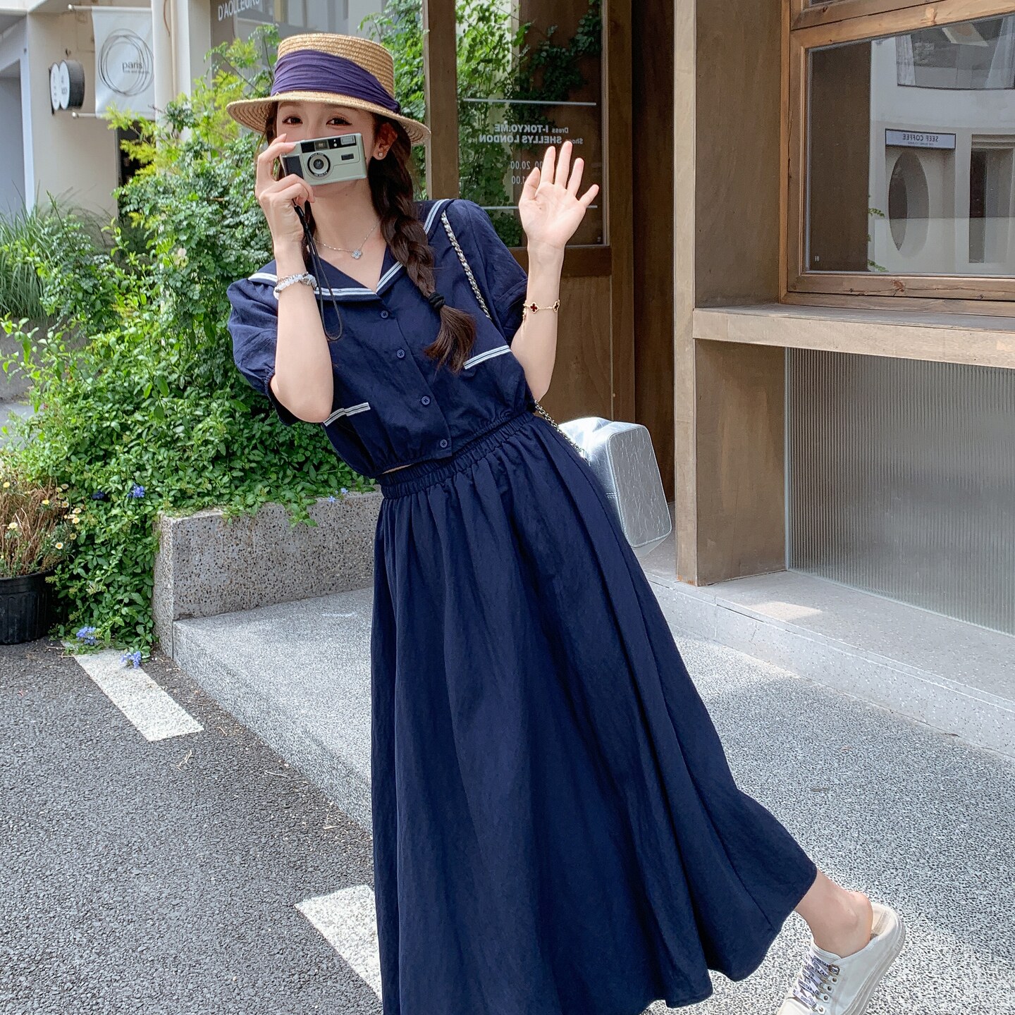 现货！现货！现货！海军领甜美显瘦套装2C212-G119-P155-K208,女装套装/套裙,2C212