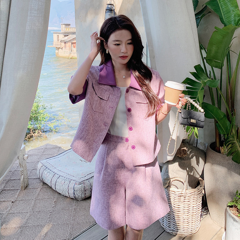 【夏款现货】时尚通勤拼色小香风套装088-2393p145k198,女装套装/套裙,2C088