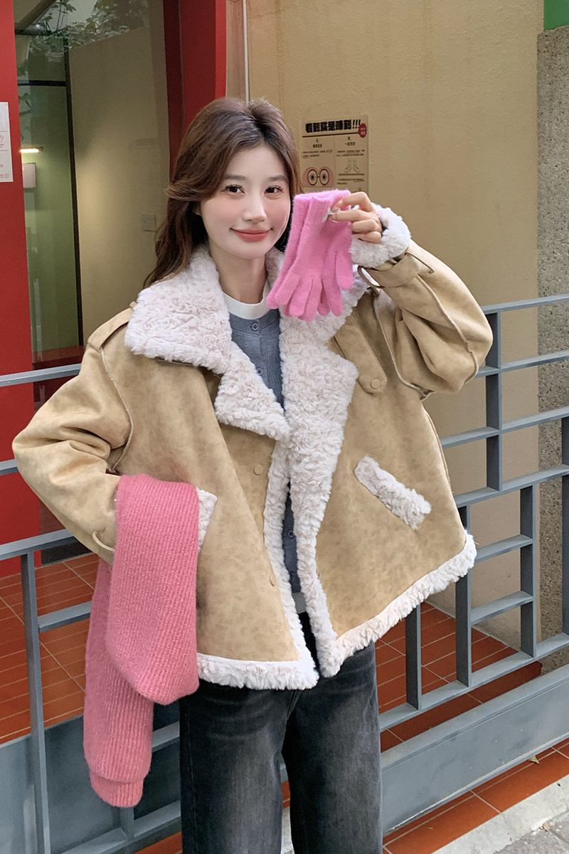 现货短款皮毛一体外套2C115-2230-P165-K248,女装皮草,2C115