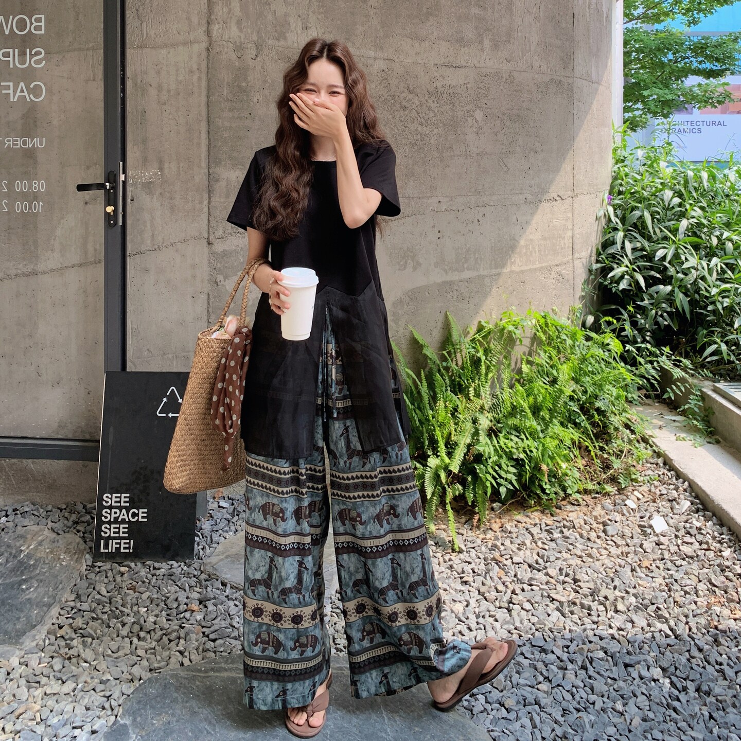 大象花小众新款穿搭一整套女夏巨好看网纱拼接T恤半身裙两件套装,女装套装/套裙,2C218