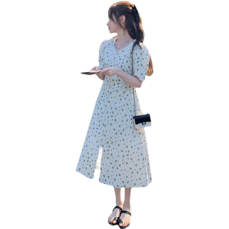 主推数据好夏季碎花开叉连衣裙2C032830P105K158,女装连衣裙,2C032