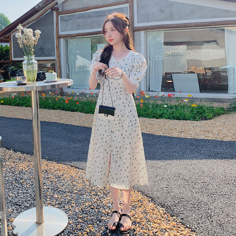新品主推夏季碎花开叉连衣裙2C032830P105K158,女装连衣裙,2C032