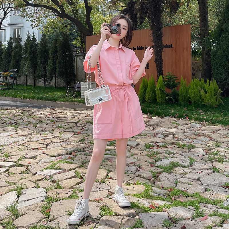 夏新款季粉色工装连体裤2c371-8582-P105-K158,女装连体裤,2C120