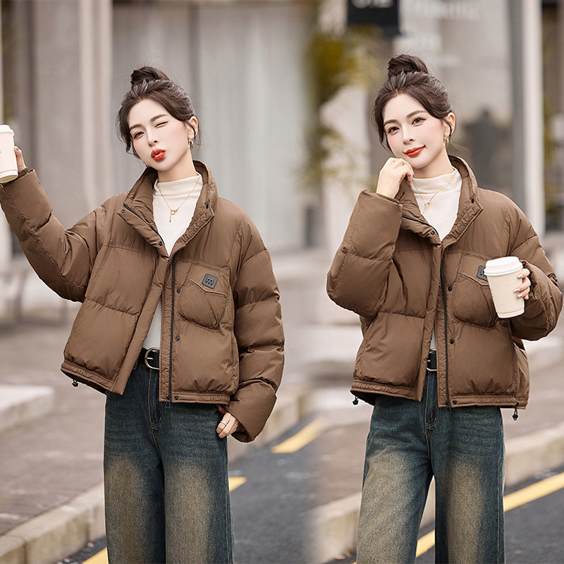 2025冬装新款90%白鸭绒加厚立领羽绒服图片