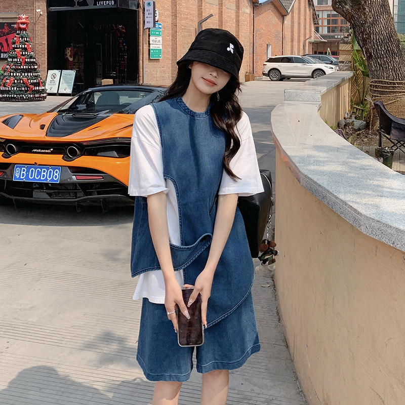 2025春夏新款原创设计洋气时尚百搭牛仔套装2C112-C313-P120-K178,女装套装/套裙,2C112