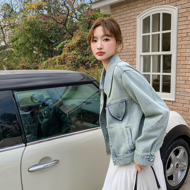 档口现货2025新款女装春秋学生休闲牛仔外套375-p135-k198,女装短外套,2C266