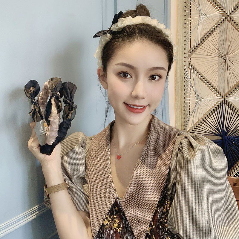 Press Hair Ring Mesh Red 2021 New Day Series Hair Stirrup Retro Style Hair Clip Hair Stirrup Summer Girl Wash Face Outside