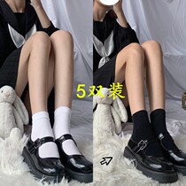 With Mary Jane shoes socks velvet socks children socks jk black and white Japanese cute socks summer thin
