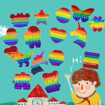 Baby Finger Press Plate Rainbow Children's Educational Mathematics Logic Silicone Toy Parent-Child Interactive Table Game Decompression