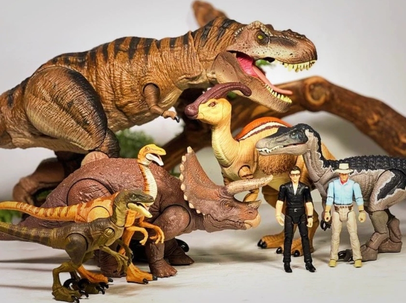 Mattel Jurassic Park Hammond Collection Series 1:18 Tyrannosaurus Velociraptor Brachiosaurus Movable Dinosaur Figures