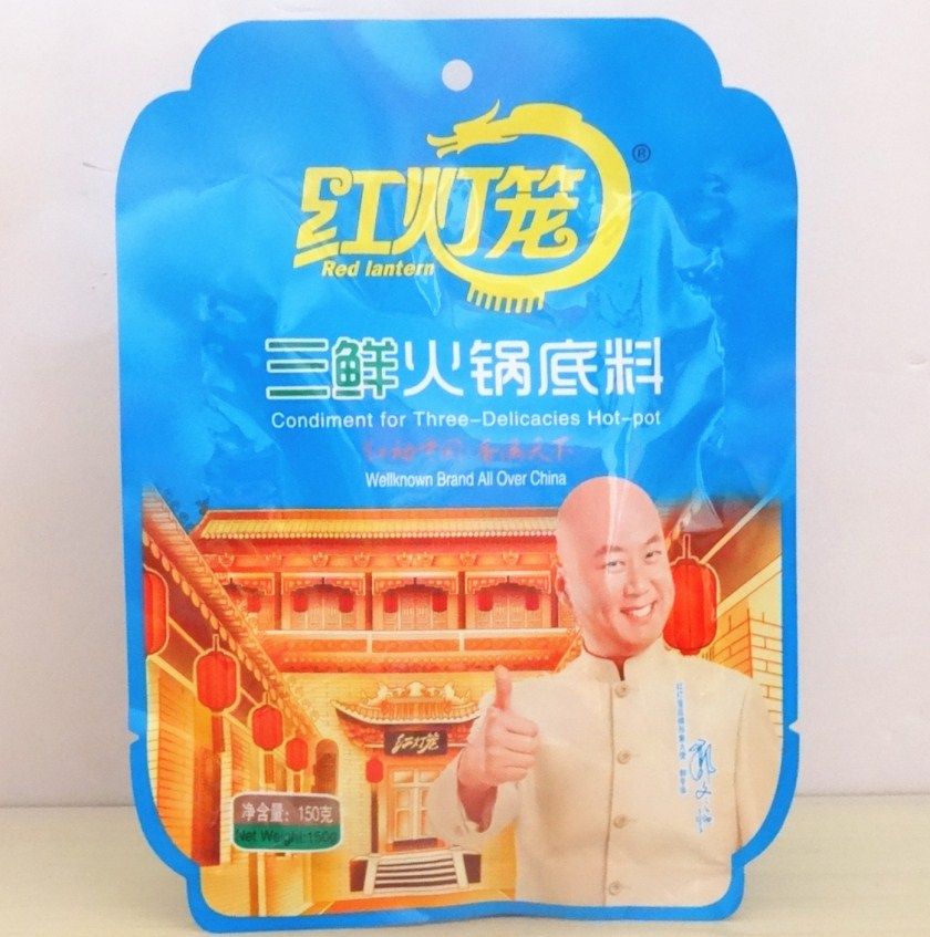 Red Lantern Three fresh hot pot material 150g white self - help mandarin pot with soup delicious