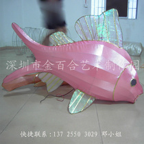 Carp Lanterns Great Yellow Fish Lanterns for Lunar New Year Lantern Festival Lantern Festival Artisanal Iron Art Luminous Fish Lamp