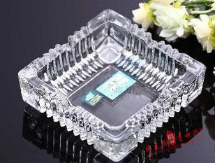 Green Apple Crystal Square Ashtray Glass Ashtray G1016 15CM Crystal Ashtray