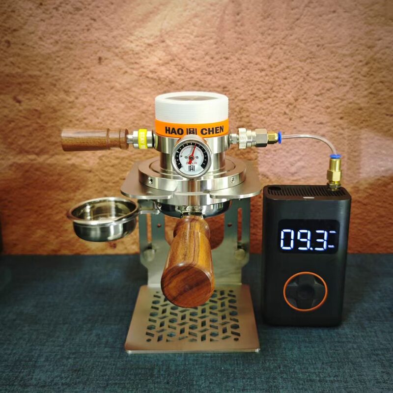 Haochen Pneumatic Coffee Machine G632 Stainless Steel Home Outdoor Commercial Camping Espresso Maker Portable
