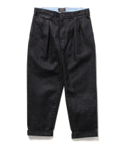 Soda spot BEAMS PLUS 2 mens double pleated casual denim trousers