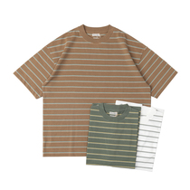 Soda spot Beauty Youth UNITED ARROWS Stripe Round-collar Casual Short Sleeping T-shirt
