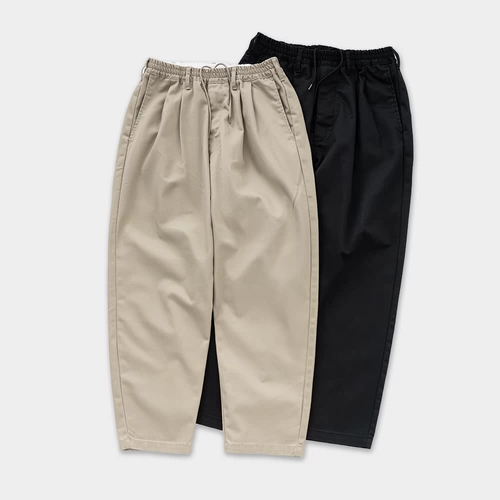 Sogata Tuck Tuck Конистые штаны Японская переезда сосна сосна плотная талия с двойным плиссированным конусом повседневные брюки
