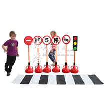 Kindergarten early education children learn traffic safety and rules traffic sign group double-sided traffic standard Zhihua