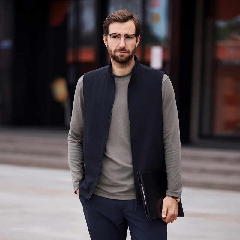 Trustworthyj High-End Business Casual Men's Vest 2026 Spring Golf Stand-Up Collar Vest Jacket