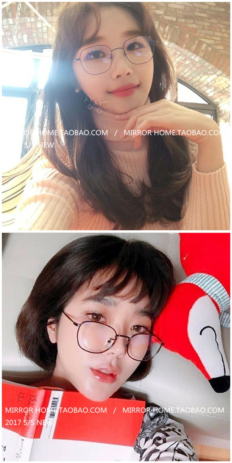 Luo Fan với khung kim loại mỏng bên hông kính retro nam Nữ khung dây vàng Harajuku có thể được trang bị cận thị kính mắt điện biên phủ