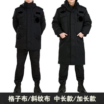 Security multi-function coat mens black security uniform cotton-padded jacket training winter clothing cold