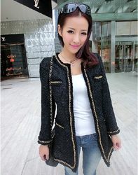 Spring and autumn new high-end ready-to-wear custom-made celebrity Xiaoxiang style jacket woolen dress tweed suit Korean style