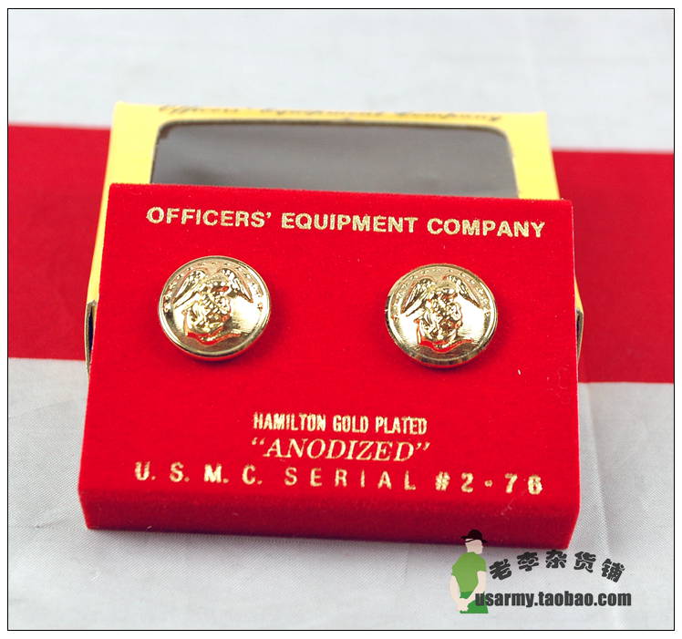 (original product) USMC Marine dress with golden button for a pair of dress without screws New original packaging