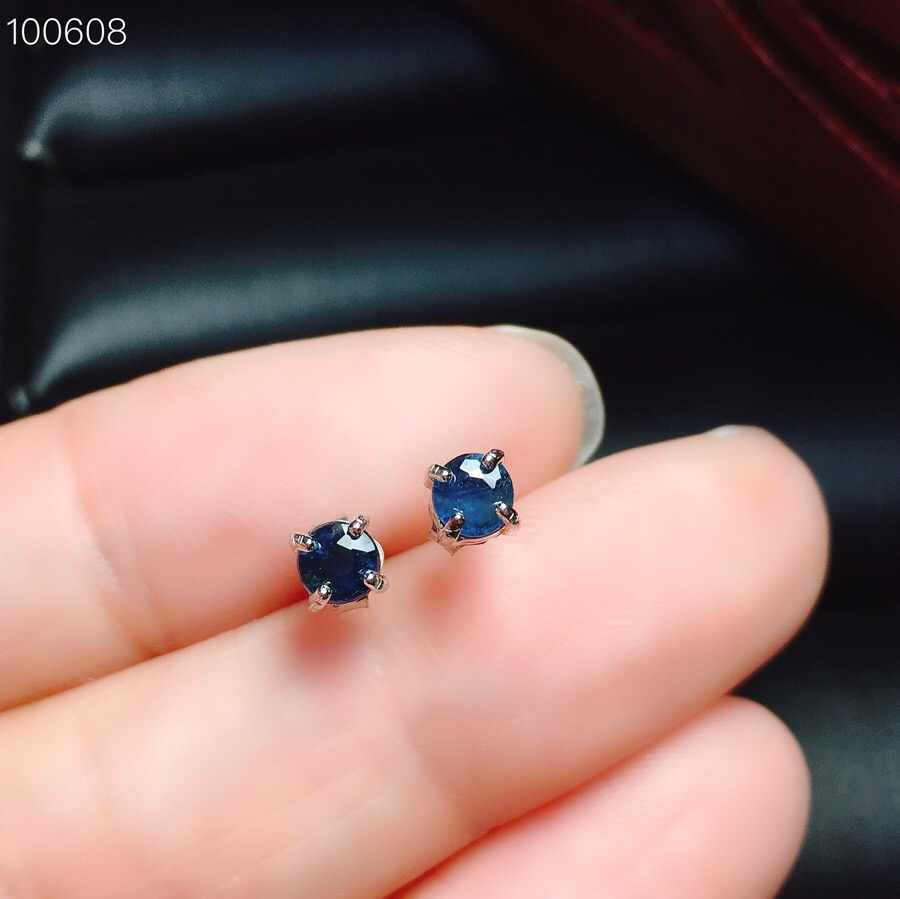 Xinyuan fire color full 925 sterling silver natural sapphire ear earrings Female hypoallergenic super affordable