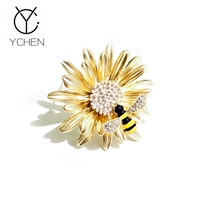 Daisy Pearl Trâm Phụ nữ Mute Gold Bee Phụ kiện Trâm cao cấp Áo len đơn giản Pin Hàn Quốc Không khí sang trọng cài áo