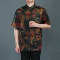 High - end Xianyun Yun Yun Men Tang - sleeve Short - sleeved Cover - clothing Mens Fashion Summer dress China Wind Tang