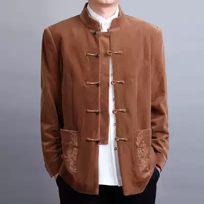 Autumn and winter men's Tang coat Baifulong new high-end banquet dress Chinese and Western combined version of Chinese men's top