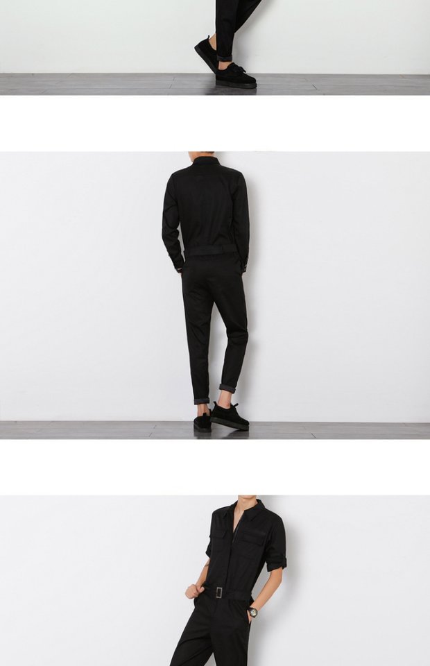 Quần yếm, jumpsuit, nam Nhật Bản phiên bản Hàn Quốc của xu hướng cá tính mùa thu DJ phù hợp với quần lửng hộp đêm nam quần jogger nam