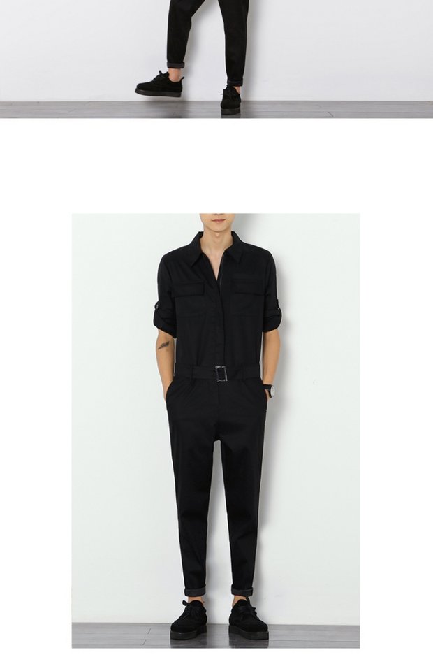 Quần yếm, jumpsuit, nam Nhật Bản phiên bản Hàn Quốc của xu hướng cá tính mùa thu DJ phù hợp với quần lửng hộp đêm nam quần jogger nam
