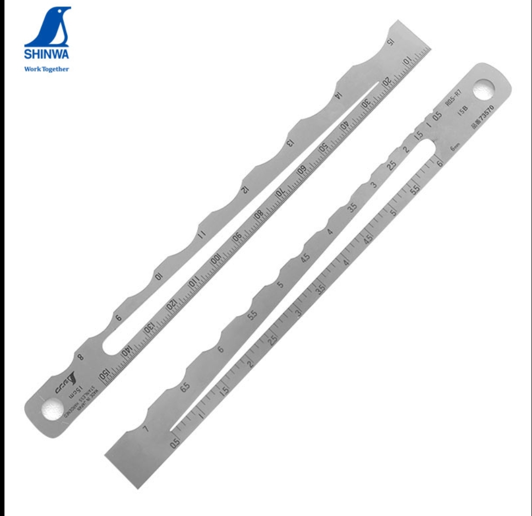 Japan Affinity Assay Penguin Stainless Steel Radius Gauge Diameter Gauge Multifunction Measurement Ruler 73570 73571