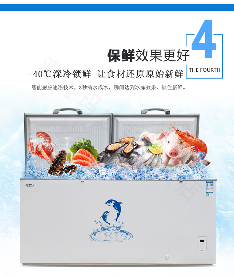 Tủ đông đông lạnh Aucma BC BD-525SFA công suất lớn - Tủ đông tủ lạnh sanaky 2 ngăn