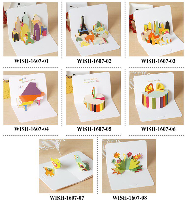South Korea mini three-dimensional small greeting card children students start school teacher holiday gift small card birthday blessing postage