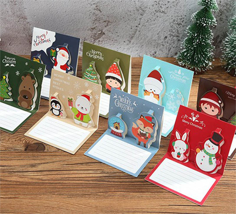 South Korea mini three-dimensional small greeting card children students start school teacher holiday gift small card birthday blessing postage