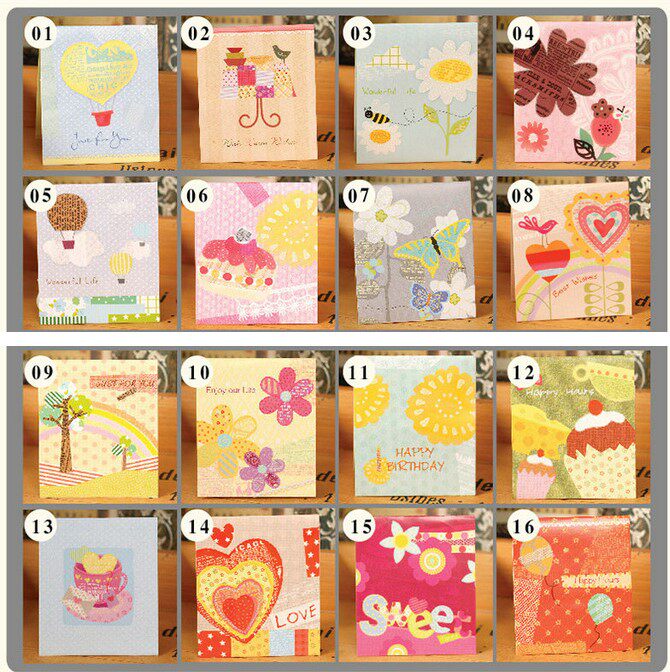 South Korea mini three-dimensional small greeting card children students start school teacher holiday gift small card birthday blessing postage