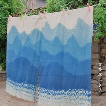 Blue Talk Zdyeing Mountain Dyed Hanging Cloth Decoration Cloth Blue Dyeing Screen Partition Scenery Folk Wedding Venue Ring Innovation