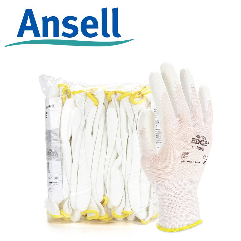 Ansell Ansell 48-125 wear-resistant non-slip breathable PU coated palm-soaked polyester tear-resistant protective gloves