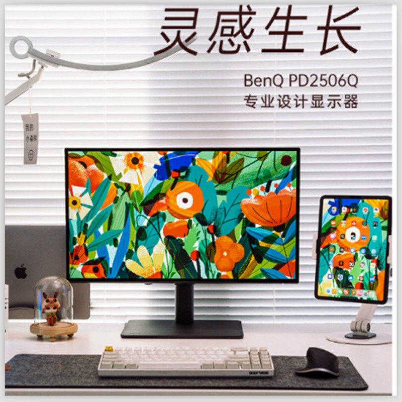 BenQ PD2506Q display 25 inches 2K professional design IPS screen TypeC clip P3 color gamut ipad