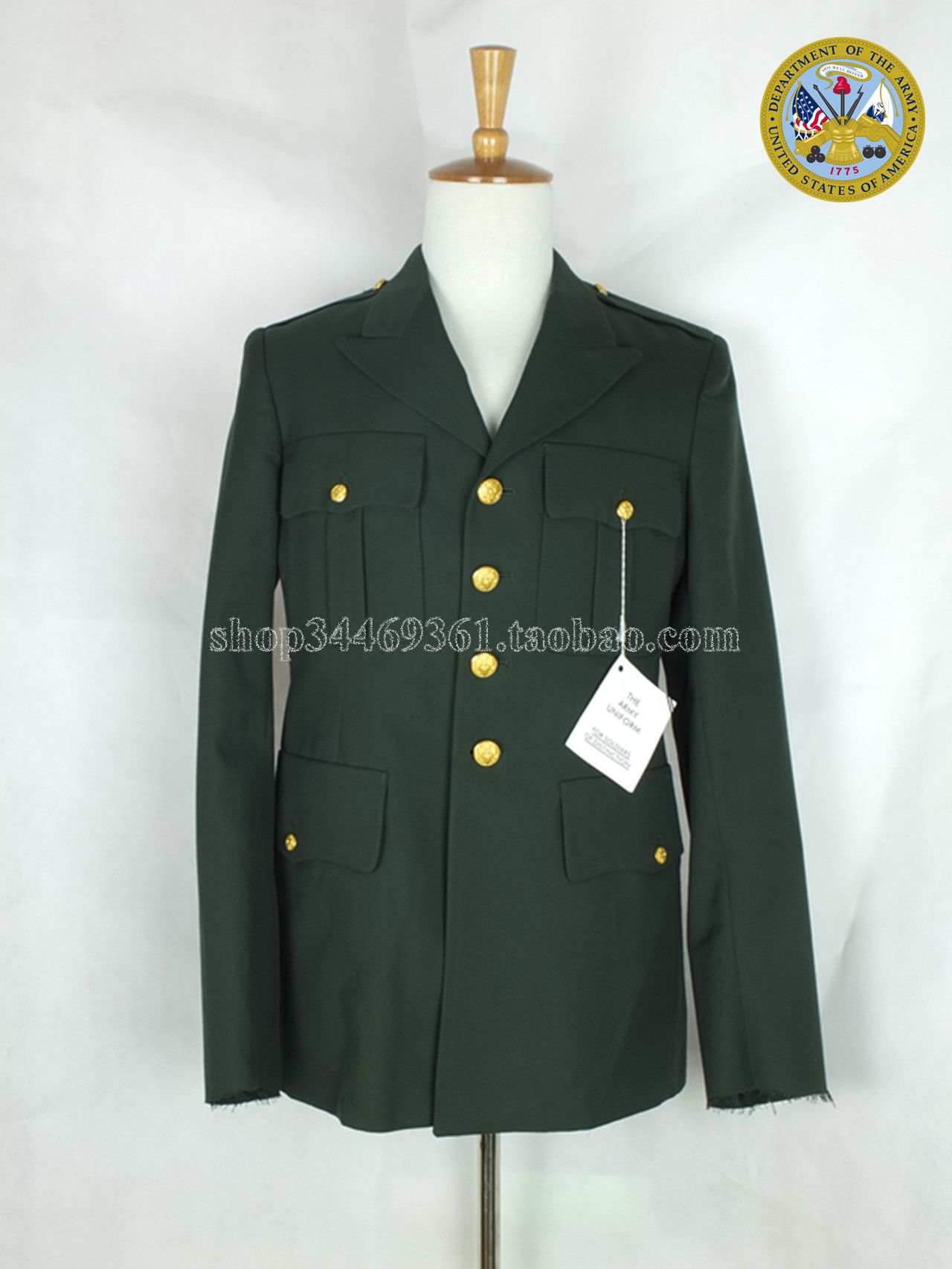 US ARMY U.S. Army Green Class A Uniform Shirt Green Ever