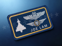 Active German pilot leather name badge flight name-F model