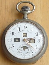 Swiss Sun Moon Star Pocket Watch 9195