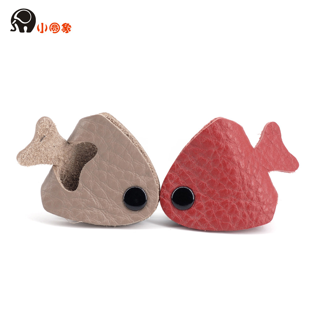 Headlayer cow leather key buckle containing leather buckle data line strap headphone winder headphone harness cord buckle