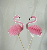 Cake Decoration Inserts 3D Stereo flamingo Pineapple Inserted with Sweet Terrace Party Arrangement Dress and Stick Decoration
