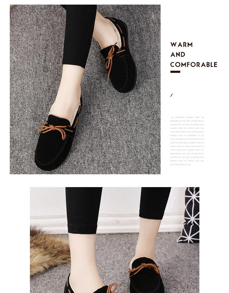 Giày cotton nữ mùa đông 2017 học sinh mới ấm và nhung thấp giúp giày lông bằng phẳng đậu Hà Lan 33 thước 34 feet giày the thao nữ hàn quốc