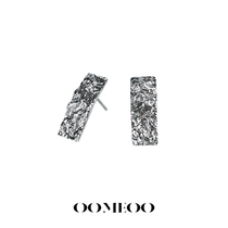 OOMEO Grey Order Pure Silver Lukewarm Wind Earrings Woman 2021 New Wave small crowdsourced design Cool Earrings