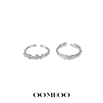 OOMEO Tide 925 Pure Silver Niche Design Combined Ring Men And Women Cold Light Wind Cool Muscular Sense Adjustable